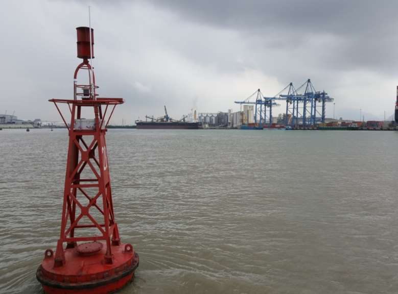 AIS-enabled navigation buoys for a shipping channel